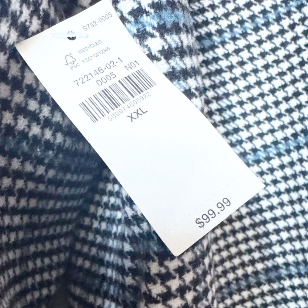 Old Navy Women's Black and White Checkered Trench Coat - Picture 9 of 9